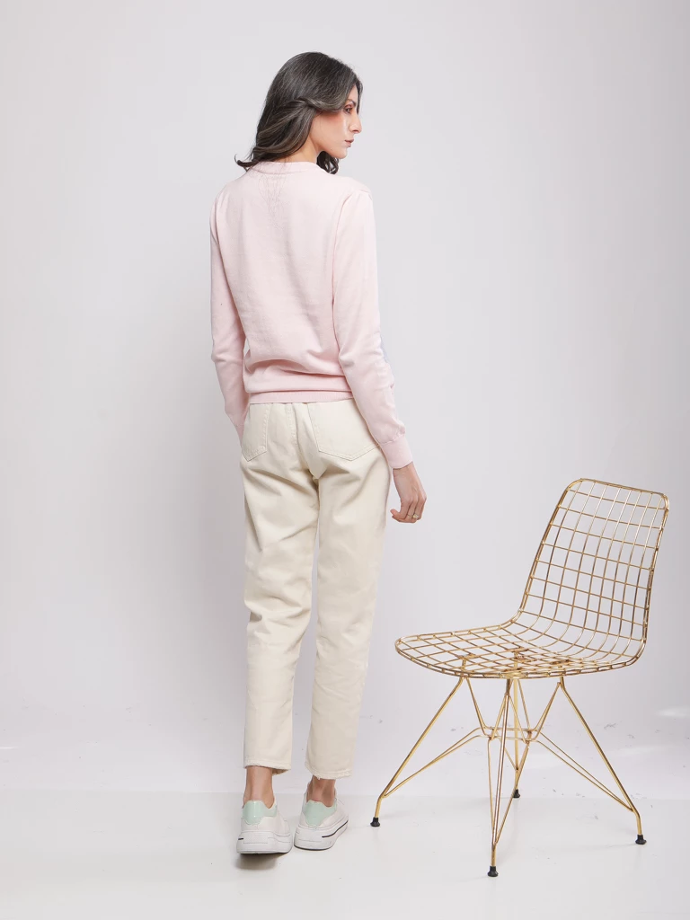 PULL EN MAILLE A LOSSANGE ET MANCHES LONGUES