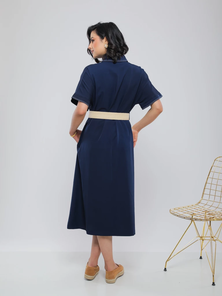 ROBE CHEMISE MIDI AVEC CEINTURE