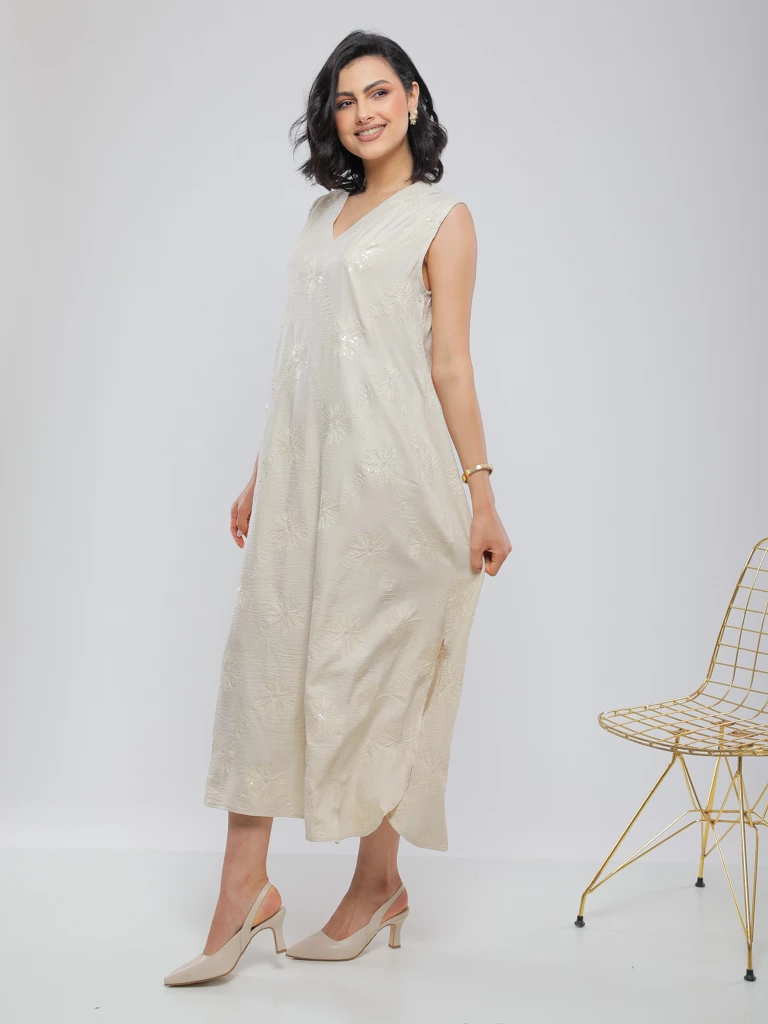 ROBE JEBBA LONGUE ÉLÉGANTE À MOTIFS BRODÉS
