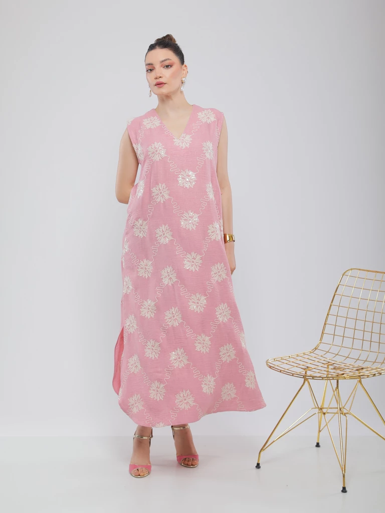 ROBE JEBBA LONGUE ÉLÉGANTE À MOTIFS BRODÉS