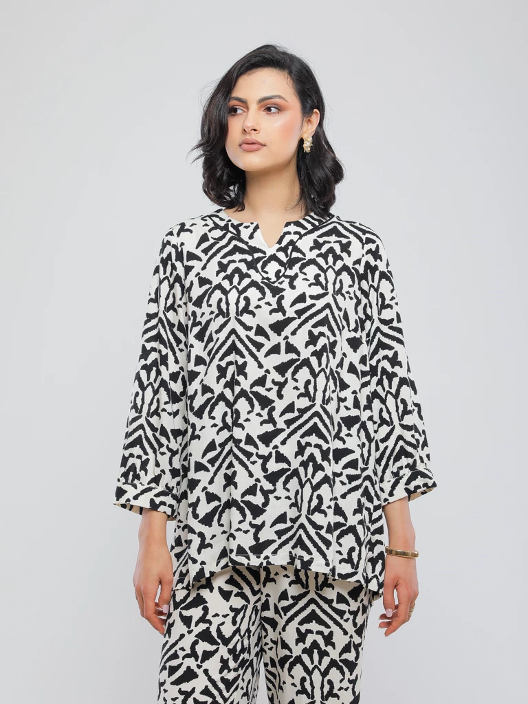 BLOUSE IMPRIMÉE FLORALE À COUPE AMPLE