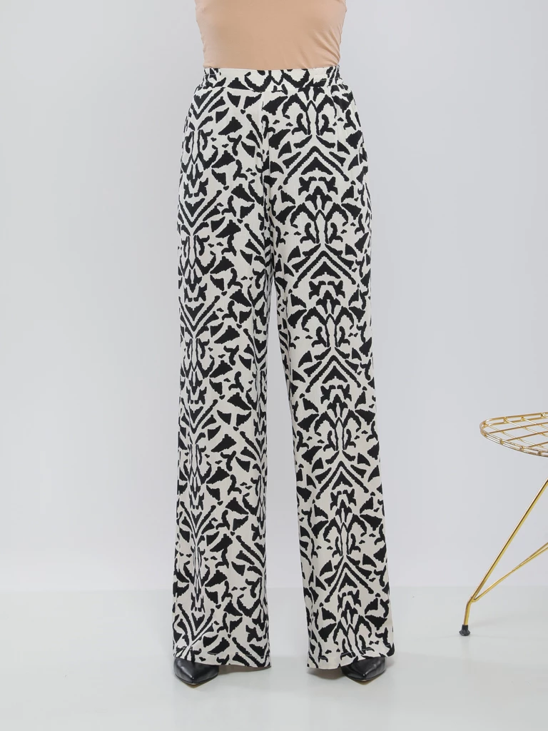 PANTALON IMPRIME LARGE À COUPE CONFORTABLE