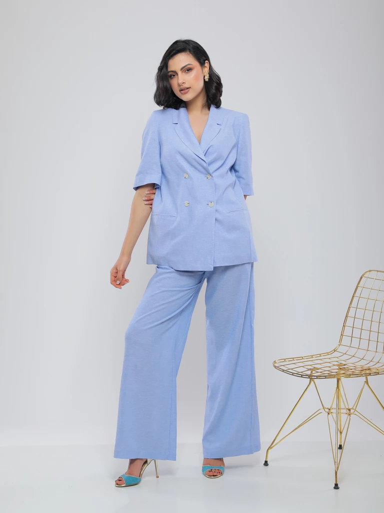 PANTALON LARGE À TAILLE ÉLASTIQUE