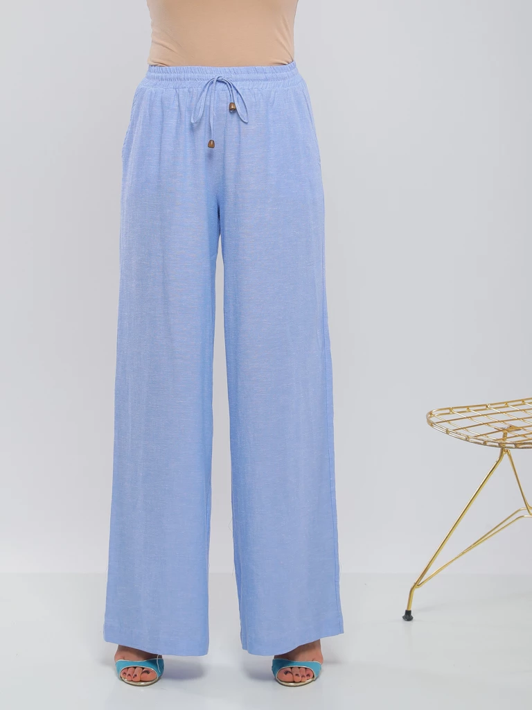 PANTALON LARGE À TAILLE ÉLASTIQUE
