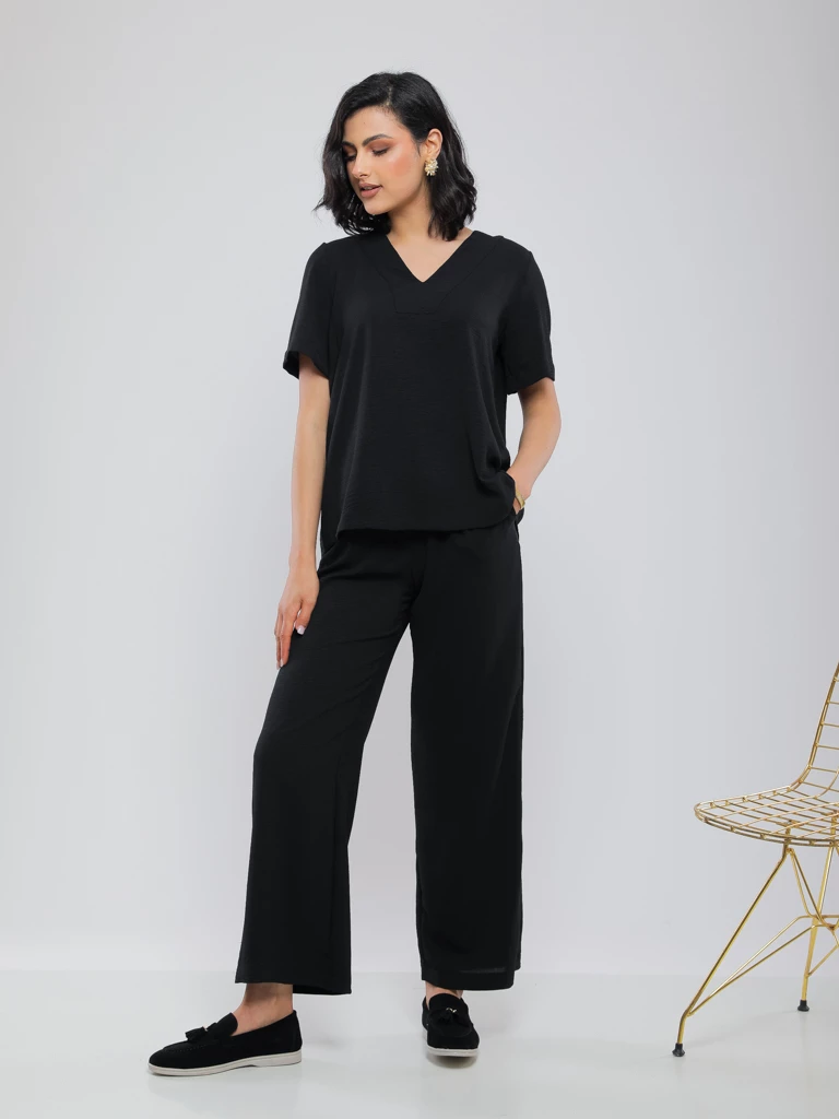 PANTALON FLUIDE À COUPE DROITE