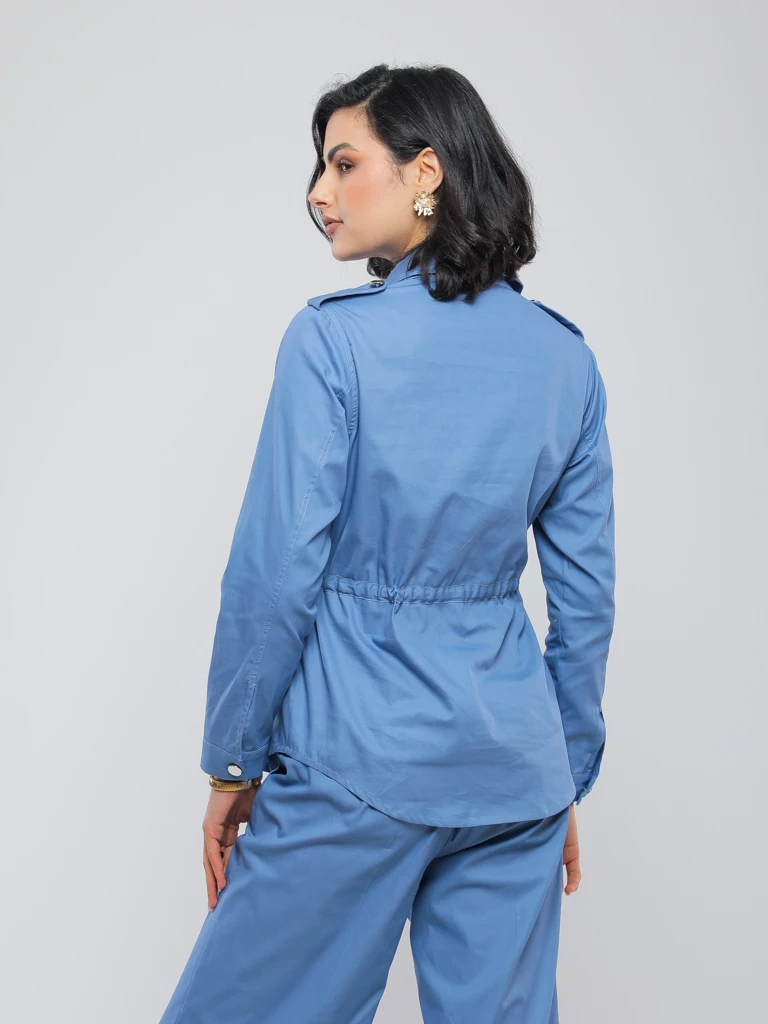 CHEMISE SAHARIENNE A POCHES PLAQUEES