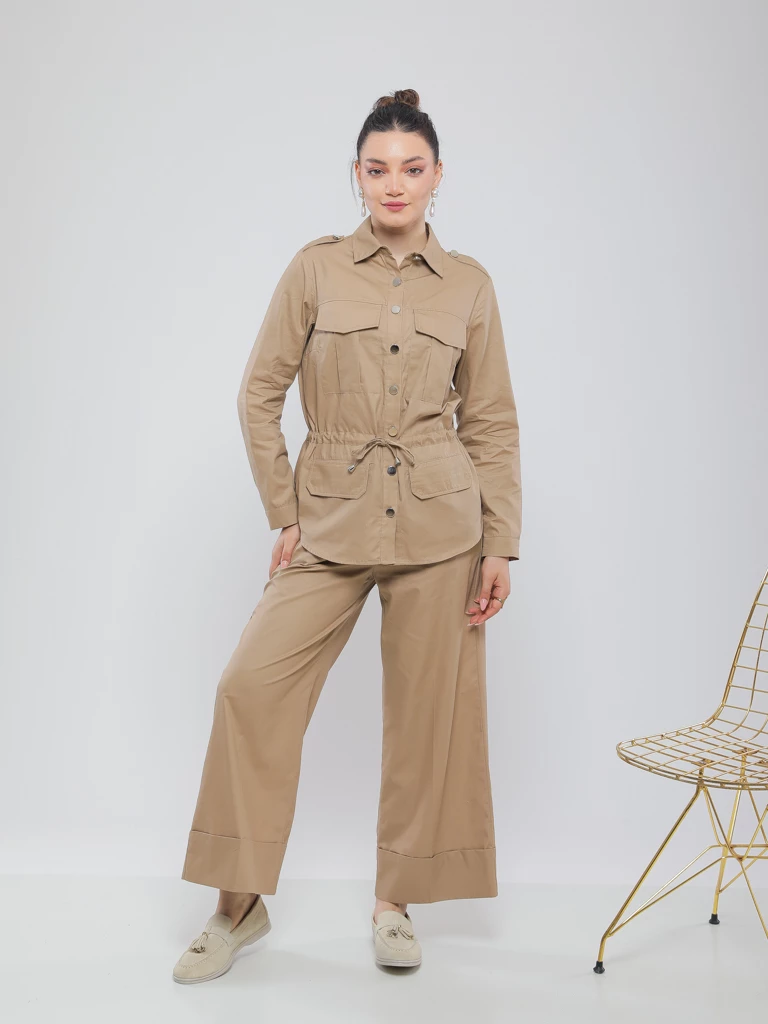 CHEMISE SAHARIENNE A POCHES PLAQUEES