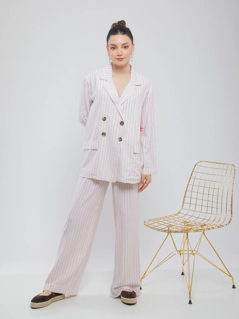 PANTALON EN LIN À COUPE LARGE