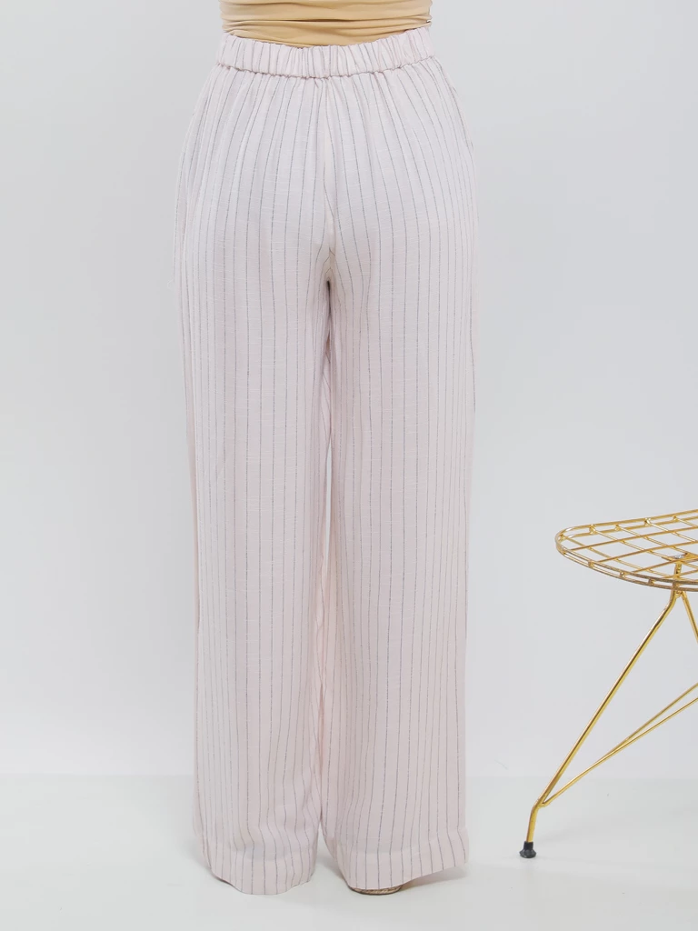 PANTALON EN LIN À COUPE LARGE