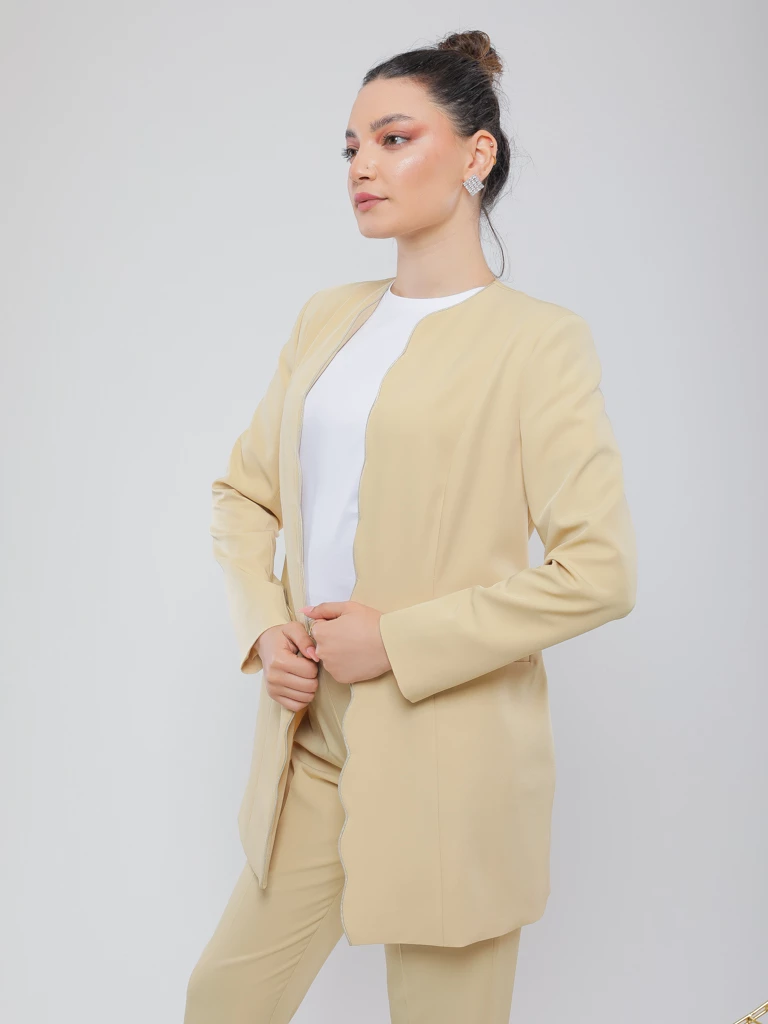 VESTE LONGUE FESTONNÉE