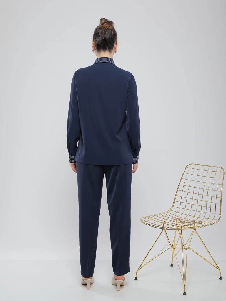 CHEMISE FLUIDE DÉTAILS RAYÉS