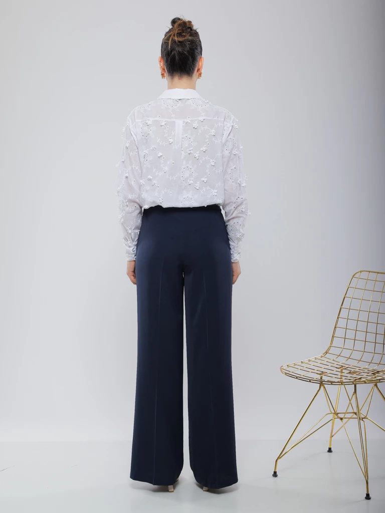 PANTALON FLUIDE LARGE À RAYURES
