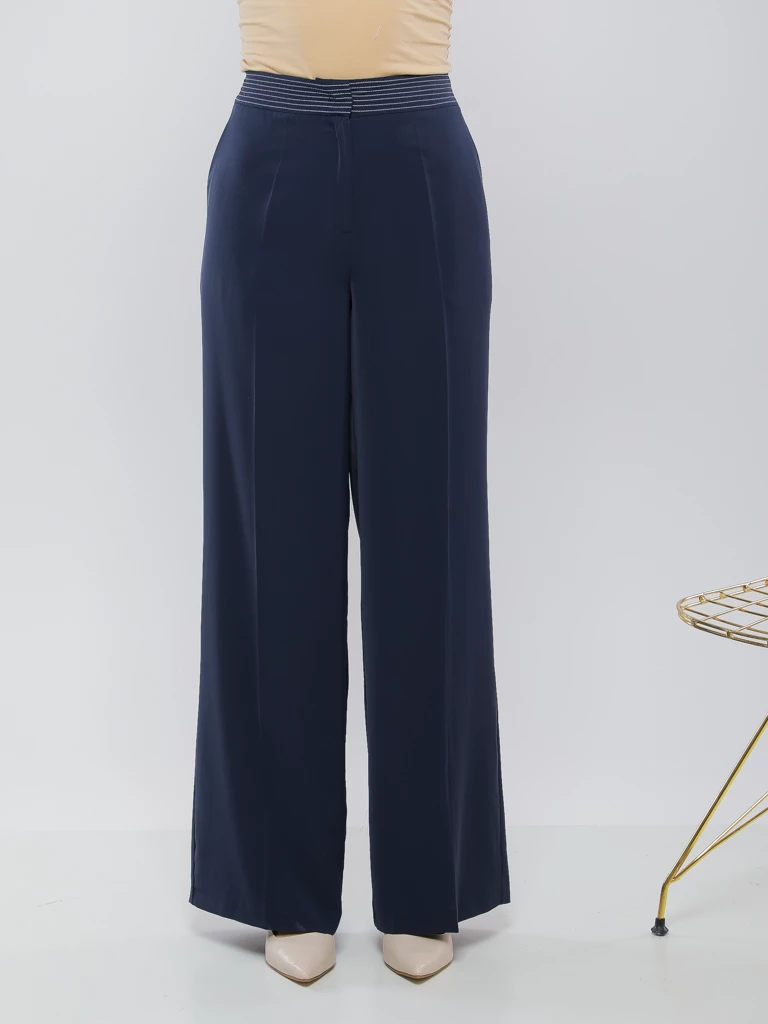 PANTALON FLUIDE LARGE À RAYURES