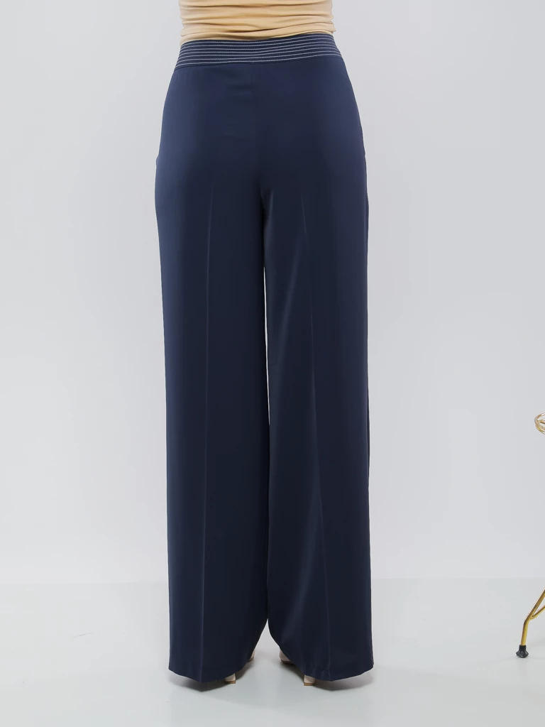PANTALON FLUIDE LARGE À RAYURES