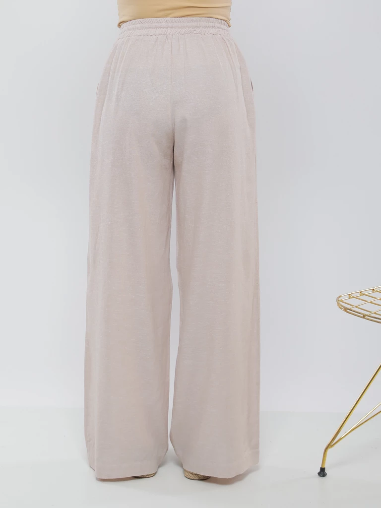 PANTALON LARGE À TAILLE ÉLASTIQUE