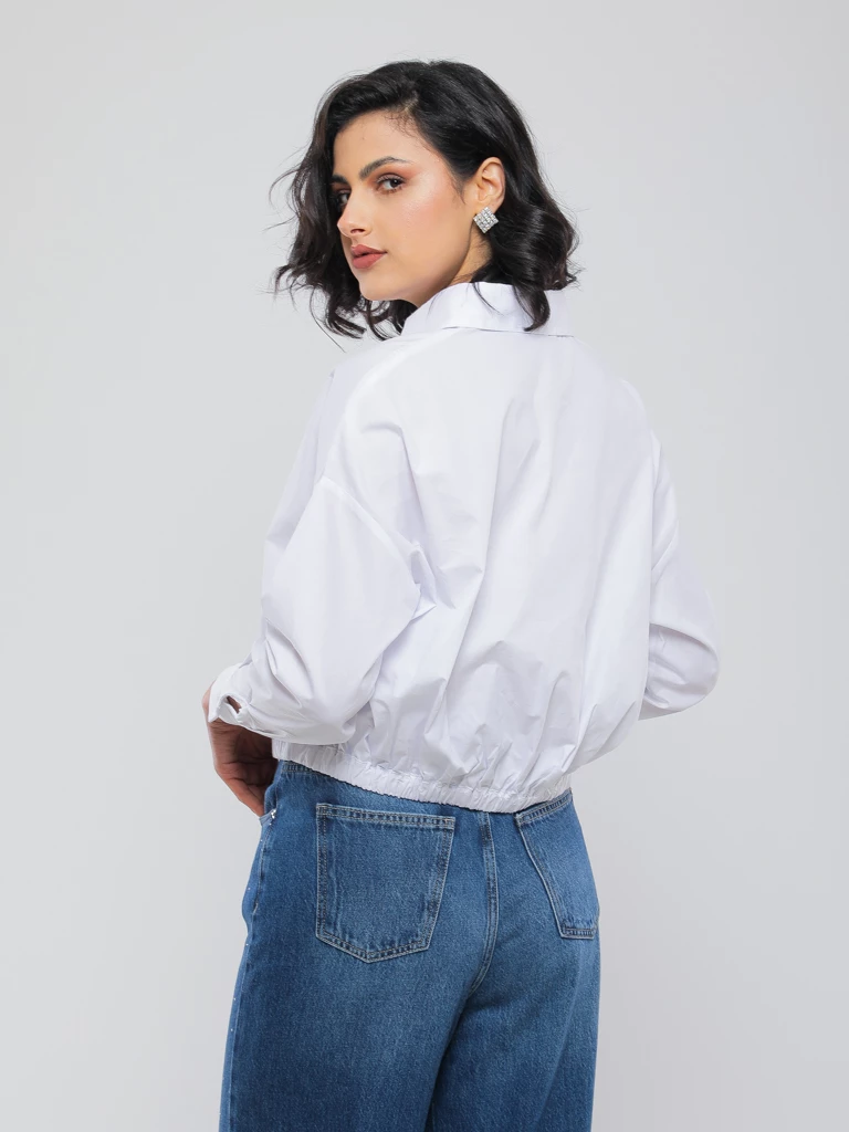 CHEMISE AMPLE À BAS ÉLASTIQUE