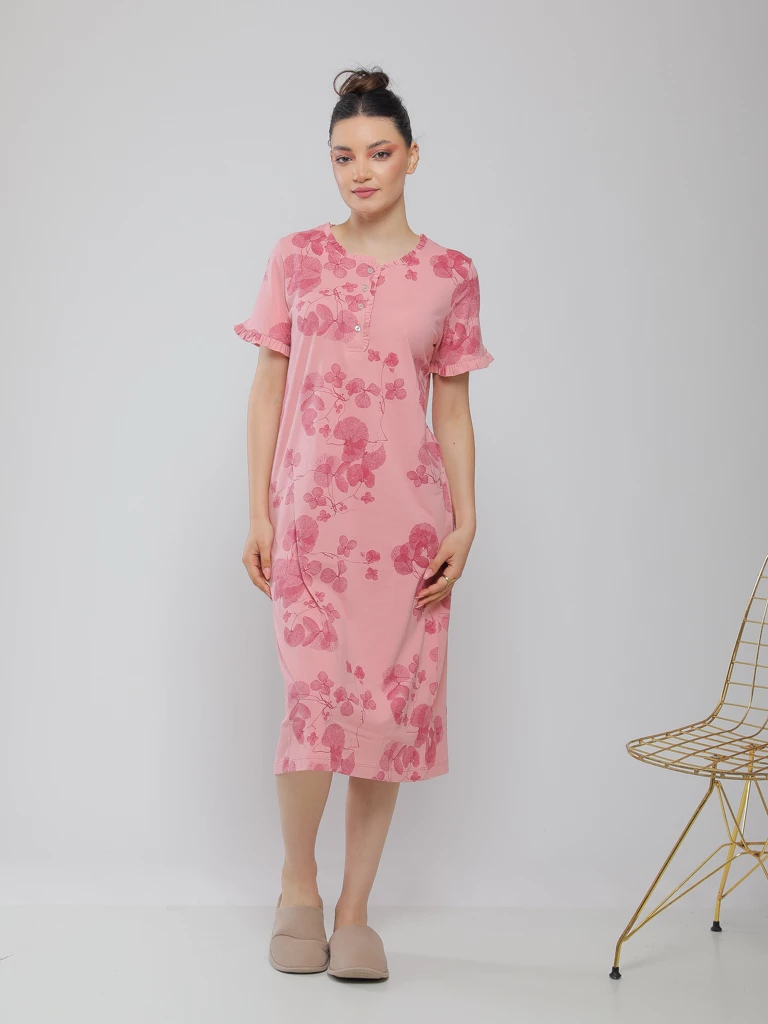 CHEMISE DE NUIT FLUIDE MI-LONGUE