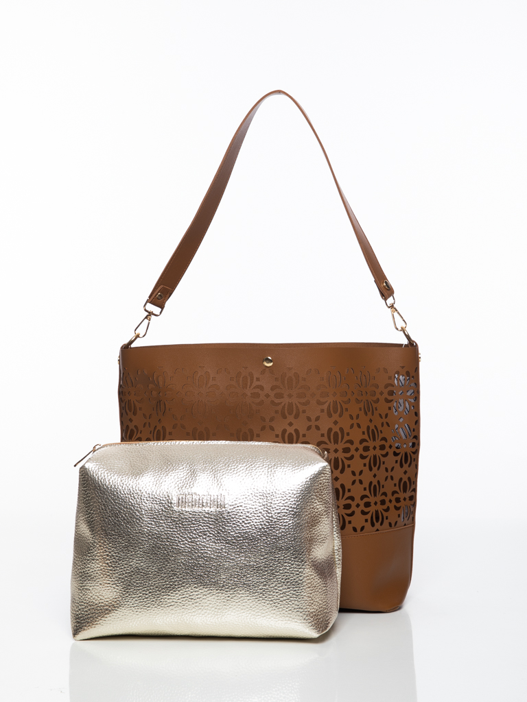 SAC CABAS AJOURÉ À MOTIFS FLORAUX