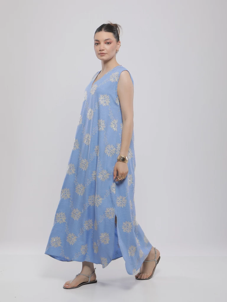 ROBE JEBBA LONGUE ÉLÉGANTE À MOTIFS BRODÉS