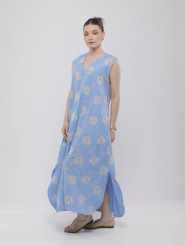 ROBE JEBBA LONGUE ÉLÉGANTE À MOTIFS BRODÉS