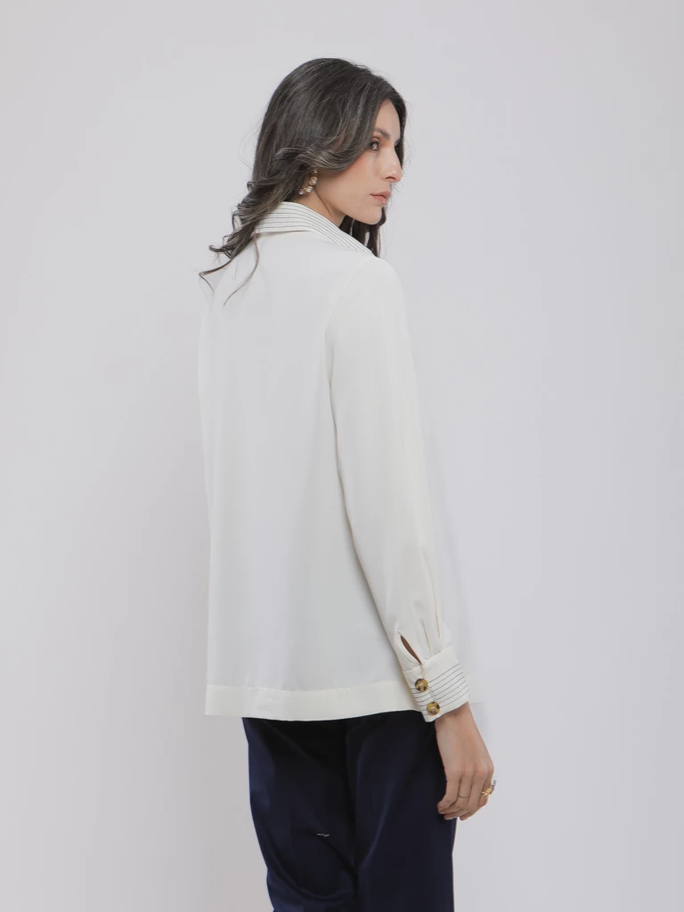 CHEMISE FLUIDE DÉTAILS RAYÉS