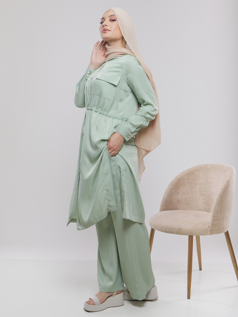 SET CHEMISE LONGUE ET PANTALON LARGE