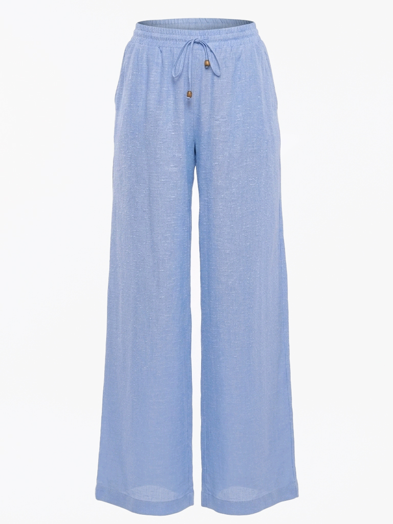 PANTALON LARGE À TAILLE ÉLASTIQUE