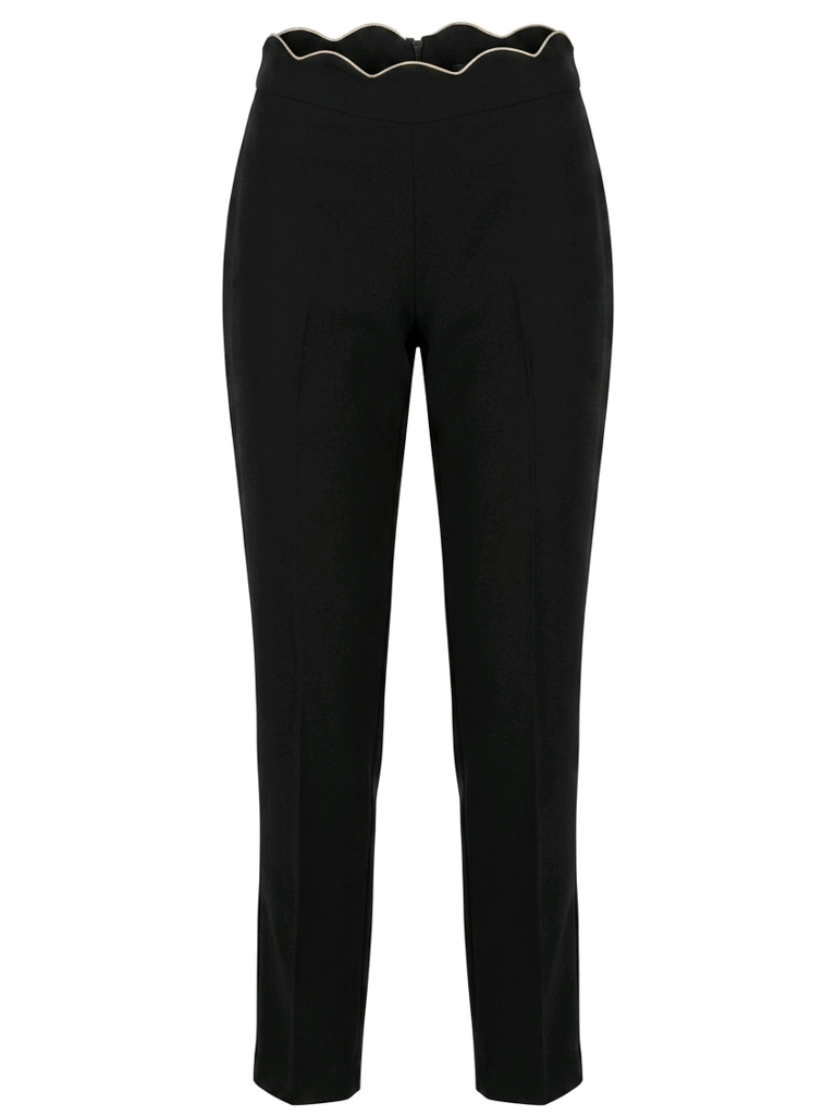 PANTALON DROIT FESTONNÉ