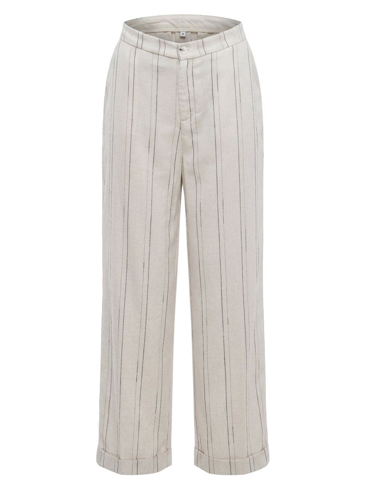 PANTALON EN LIN À COUPE LARGE
