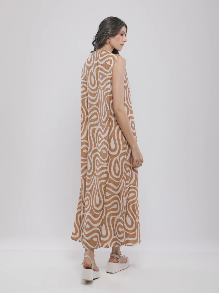 ROBE LONGUE IMPRIMÉE ABSTRAITE