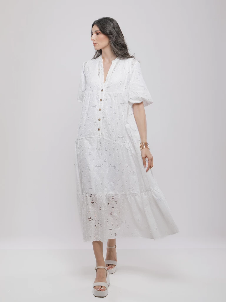 ROBE LONGUE EN BRODERIE ANGLAISE
