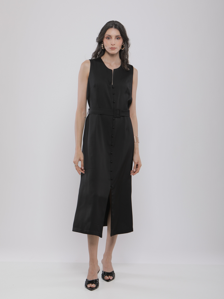 ROBE MIDI AVEC CEINTURE