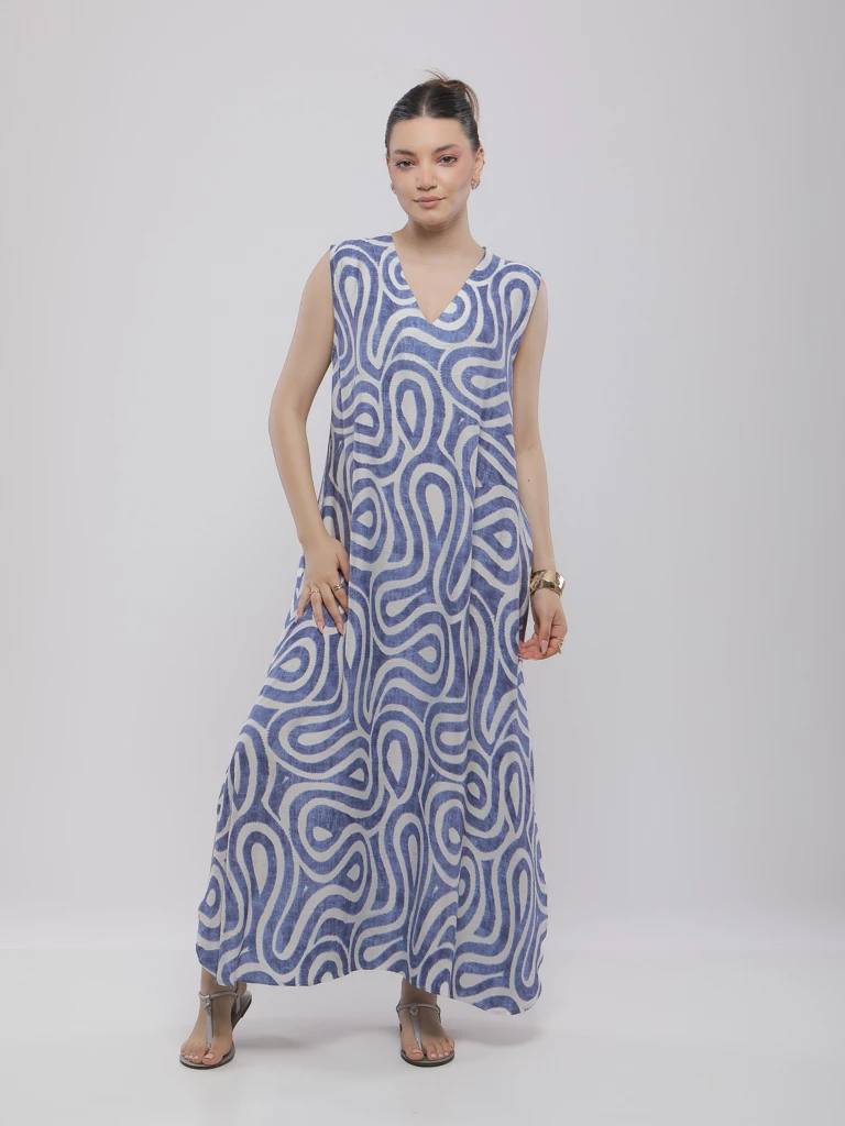 ROBE LONGUE IMPRIMÉE ABSTRAITE