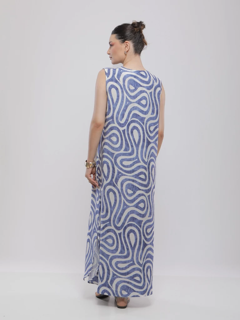 ROBE LONGUE IMPRIMÉE ABSTRAITE