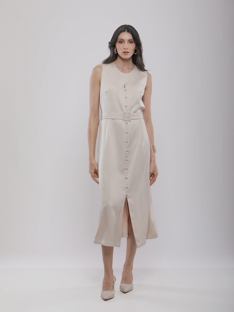 ROBE MIDI AVEC CEINTURE