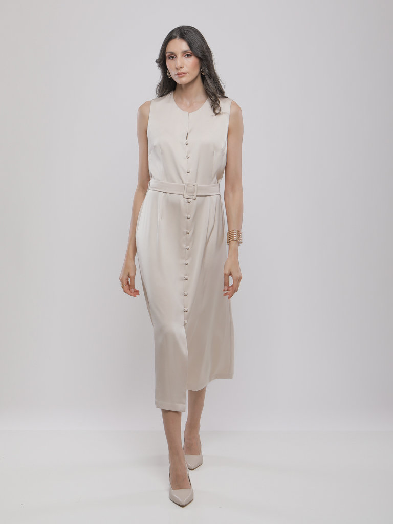 ROBE MIDI AVEC CEINTURE