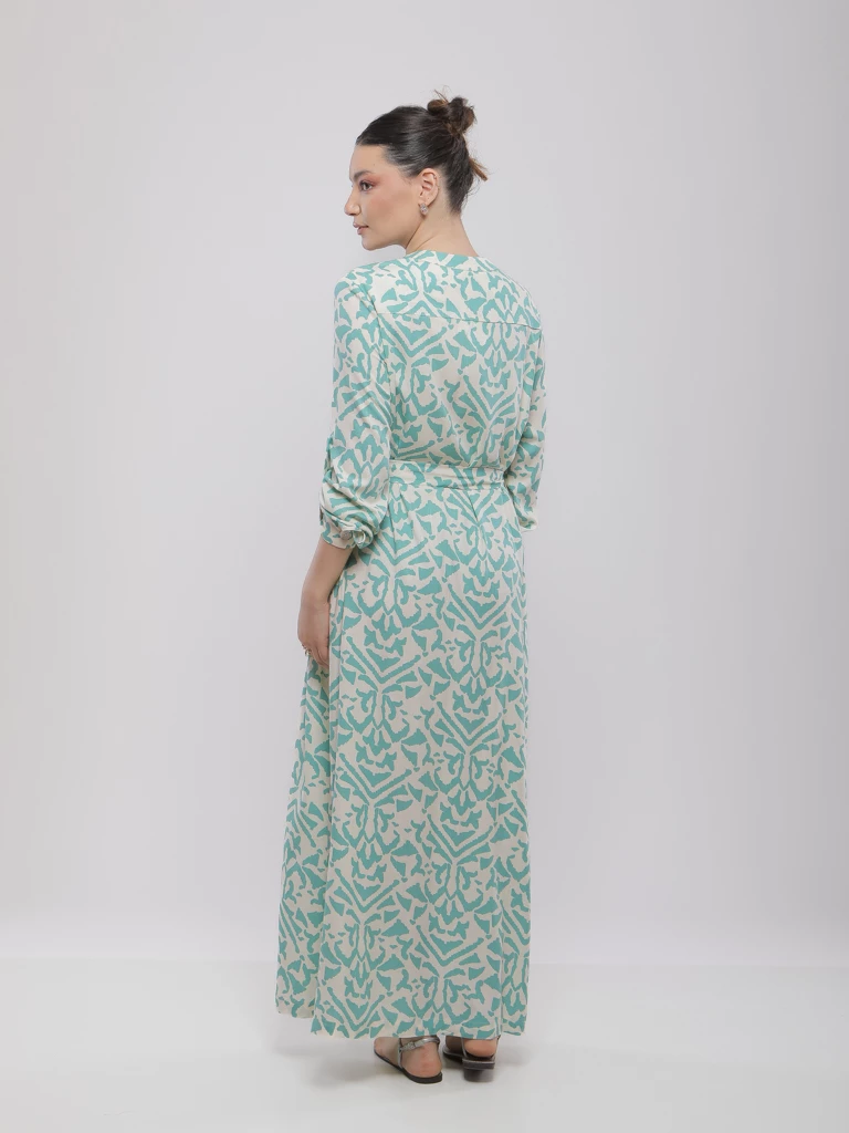 ROBE LONGUE IMPRIMÉE À CEINTURE