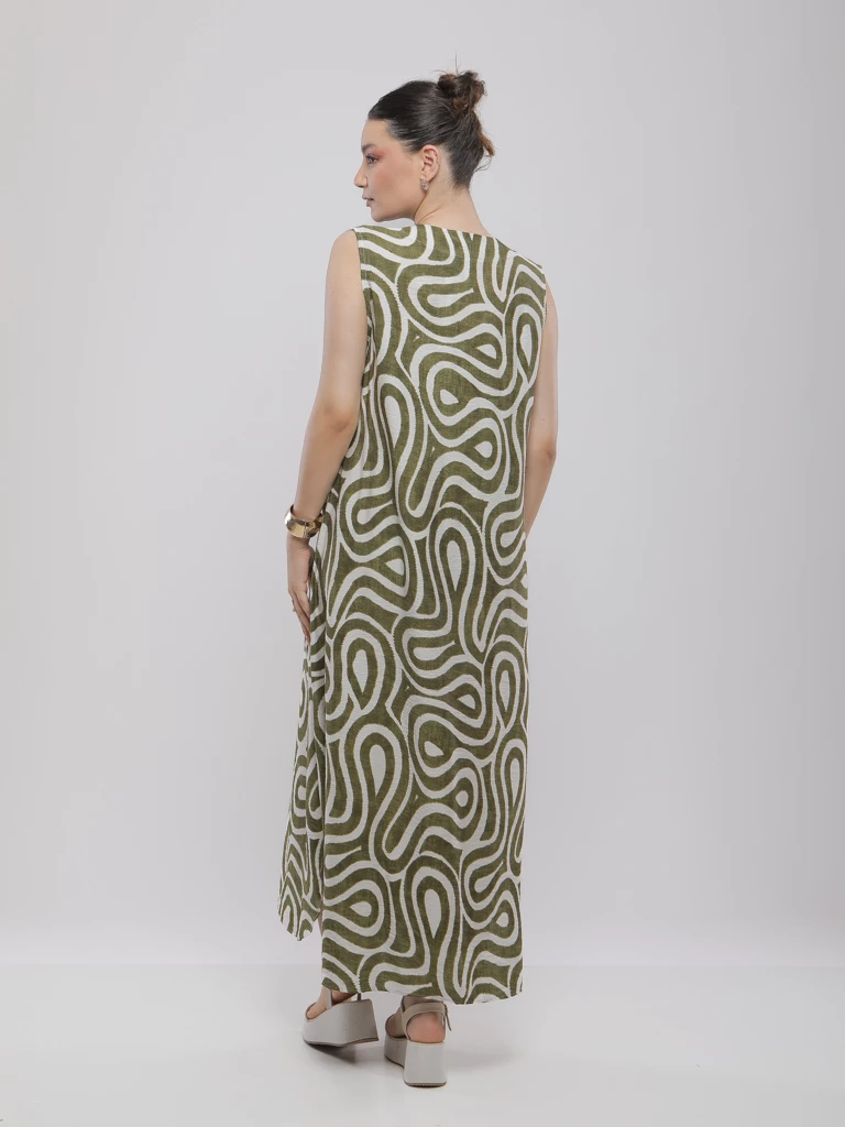 ROBE LONGUE IMPRIMÉE ABSTRAITE