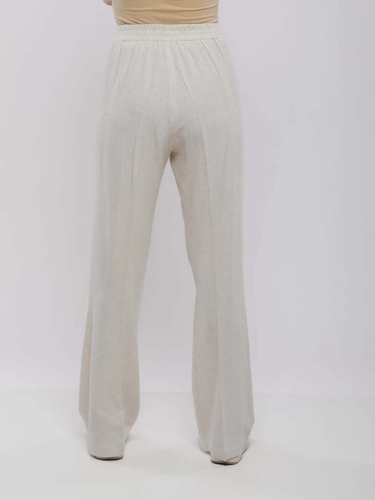 PANTALON DROIT EN MÉLANGE DE LIN