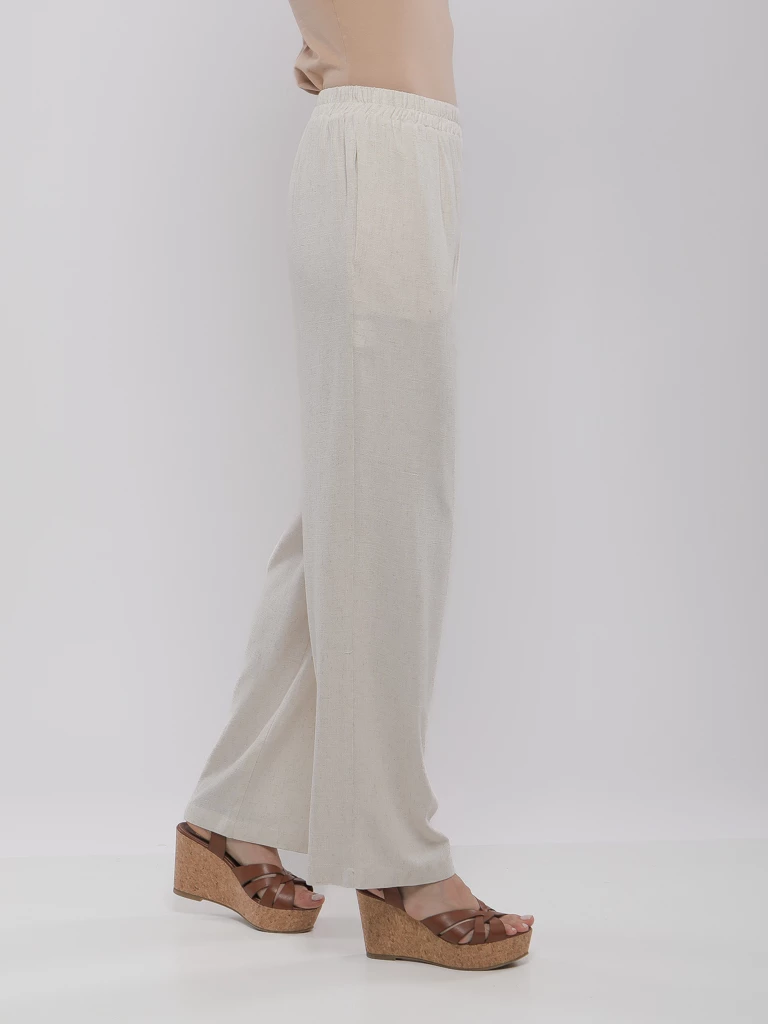 PANTALON FLUIDE LARGE EN LIN