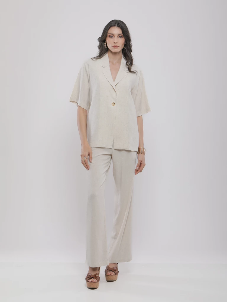 PANTALON FLUIDE LARGE EN LIN