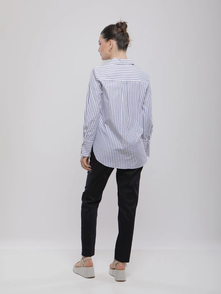 CHEMISE RAYÉE À REVERS OVERSIZE