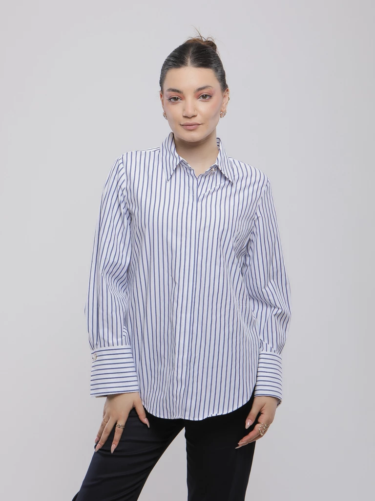 CHEMISE RAYÉE À REVERS OVERSIZE