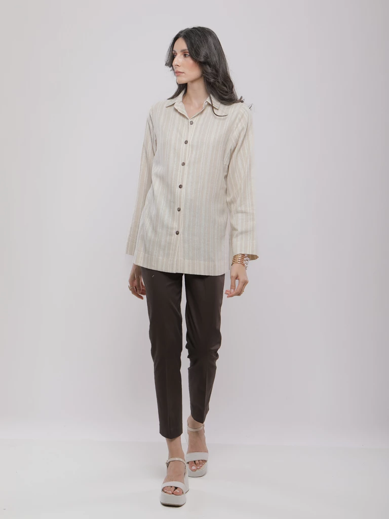 PANTALON CIGARETTE SATINÉ