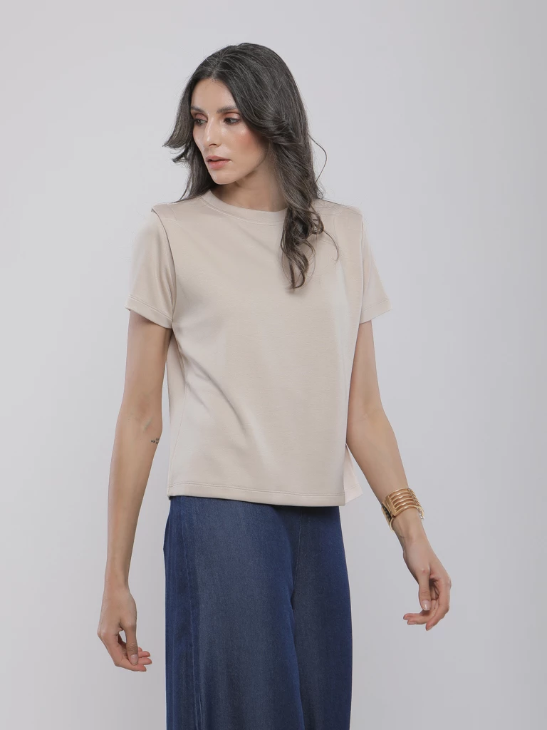 T-SHIRT BASIQUE A COL ROND