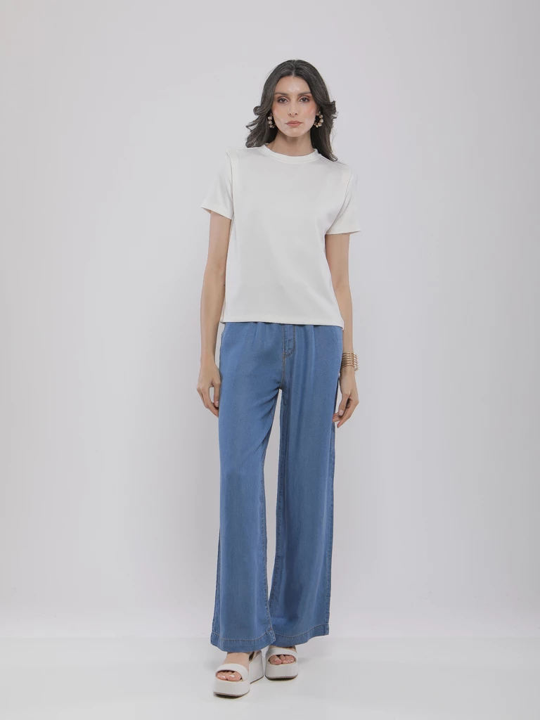 PANTALON WIDE-LEG EN TENCEL™