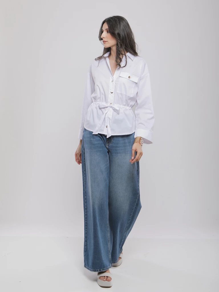 CHEMISE FLUIDE CINTRÉE À LIEN