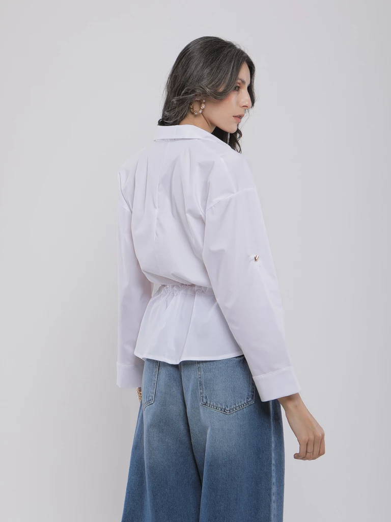 CHEMISE FLUIDE CINTRÉE À LIEN