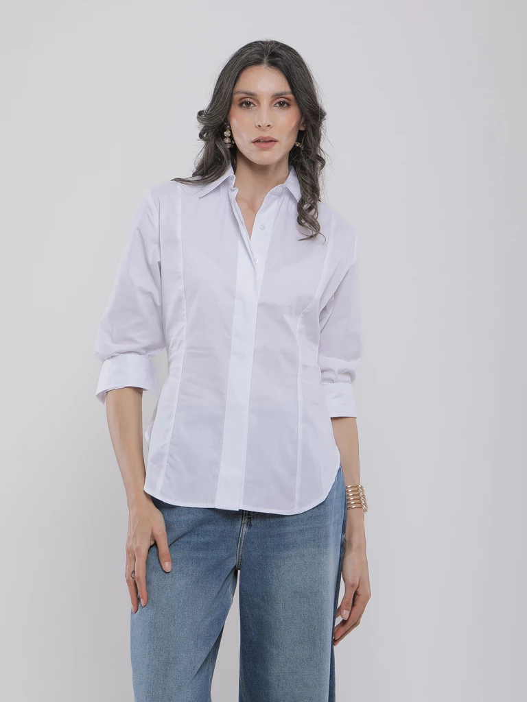 CHEMISE À COL CLASSIQUE MANCHES LONGUES