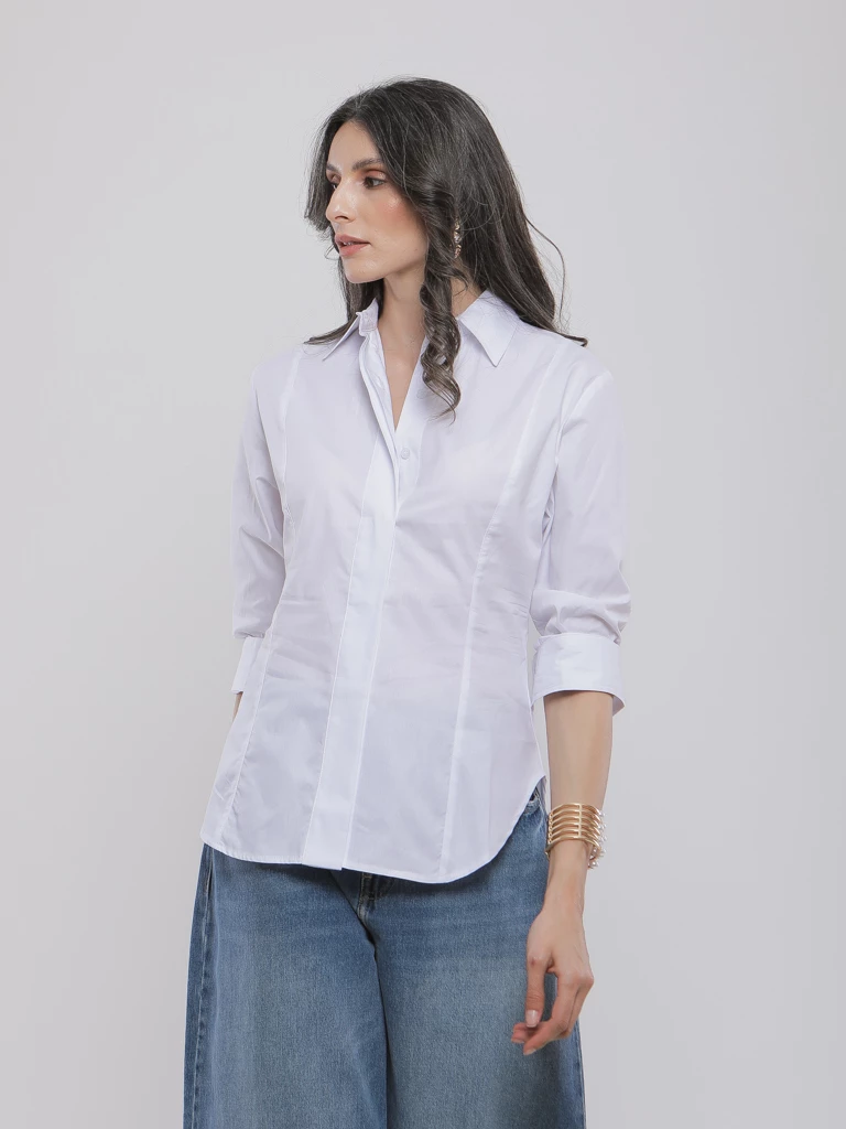 CHEMISE À COL CLASSIQUE MANCHES LONGUES
